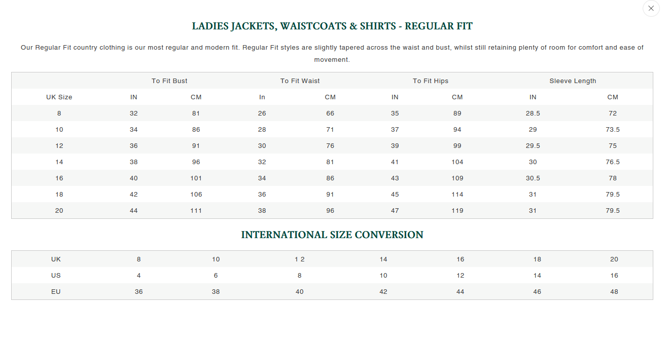 ALAN PAINE WAISTCOAT, JACKETS & SHIRTS 24  Size Chart